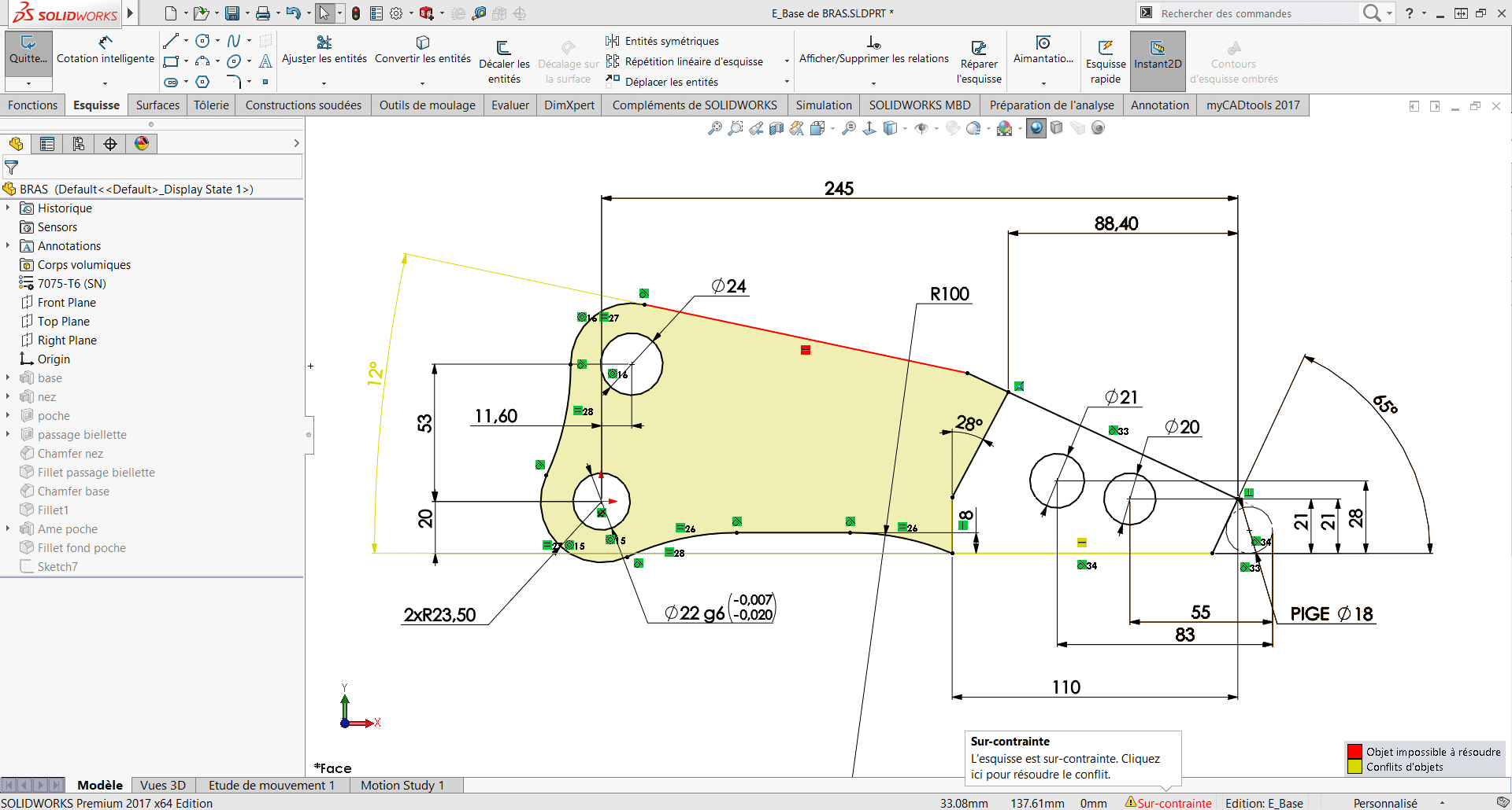 2018 SolidWorks - Message d'erreur - Géométrie d'épaisseur nulle